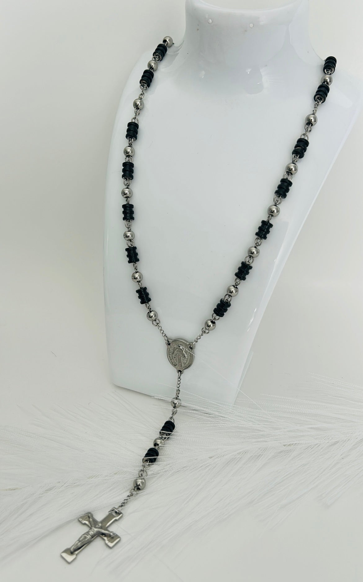 Rosario UNISEX “SILVER” con negro.
