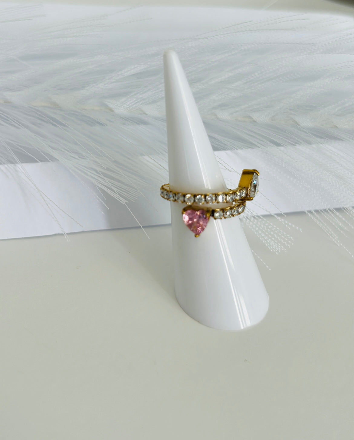 Sortija Corazón Rosado