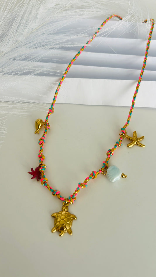 Collar Hilos Naranja