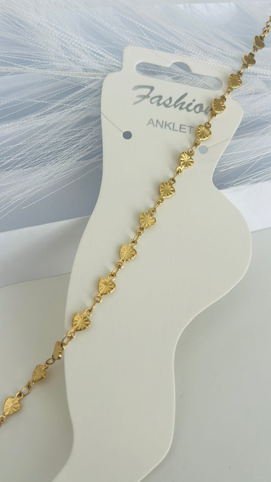 Tobillera Corazón dorado