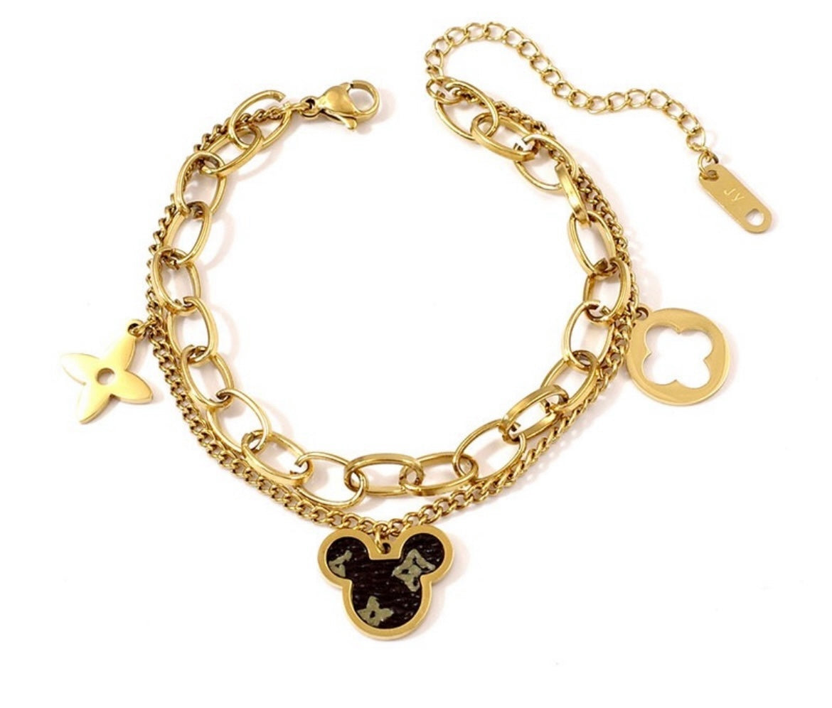 Pulsera Doble Dorada