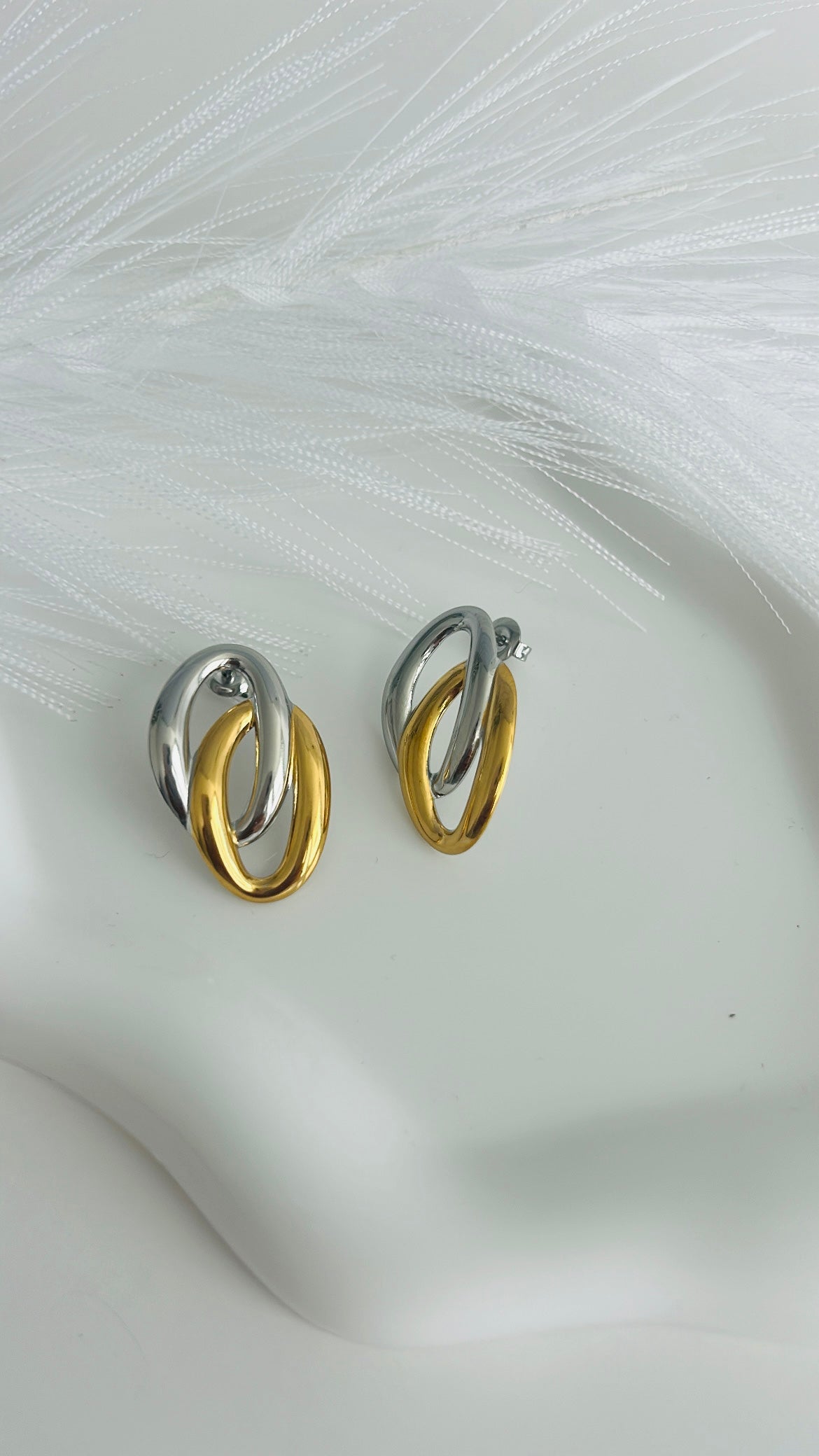 Aretes Dos Tonos Óvalos