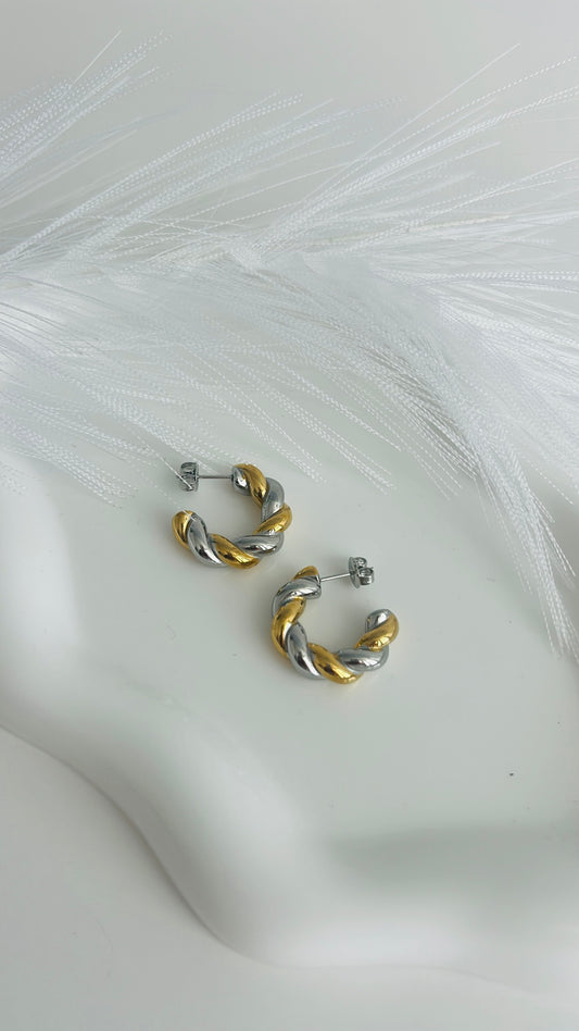 Aretes Twister Dos Tonos