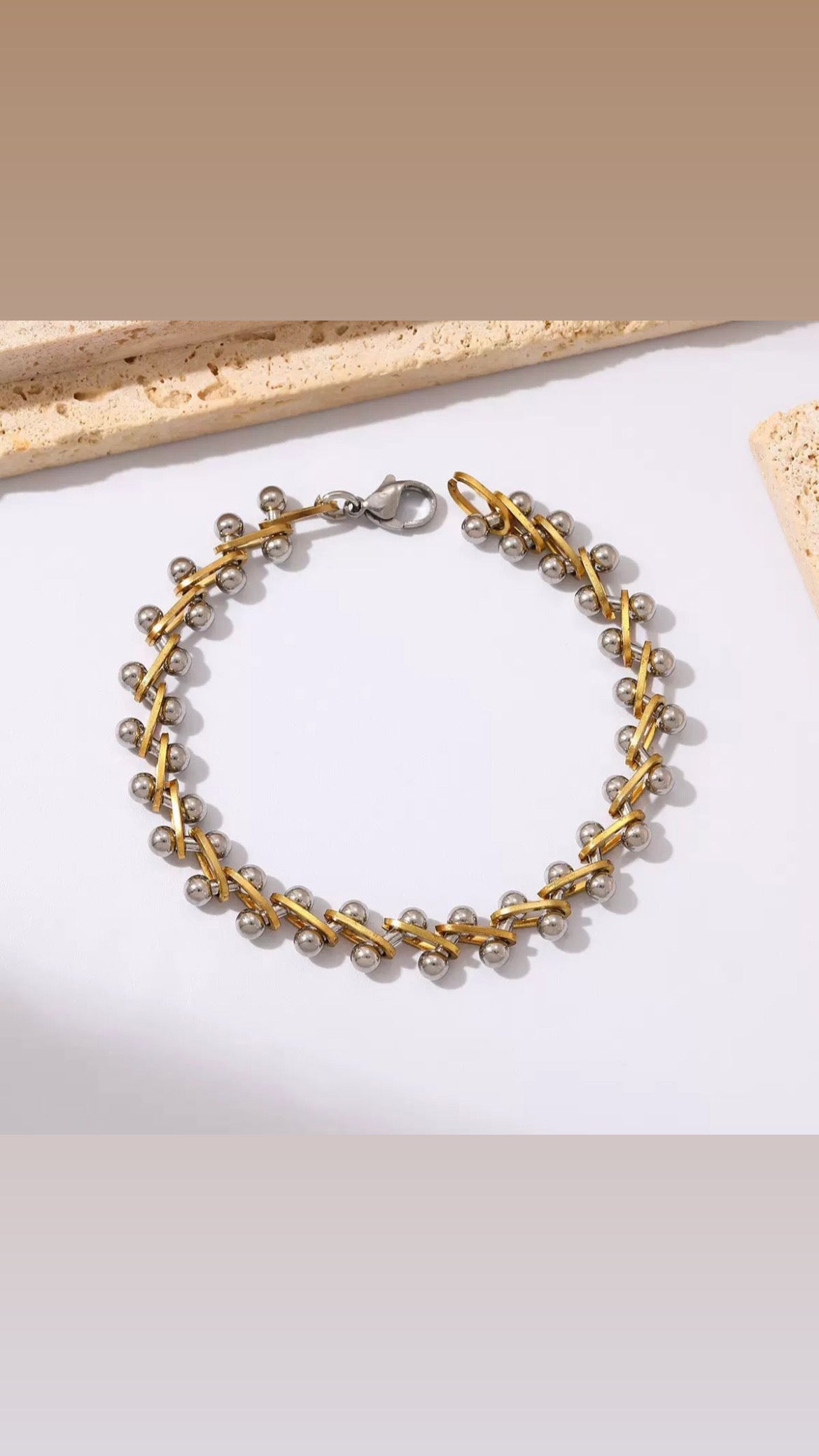 Pulsera Dos Tonos Bolitas